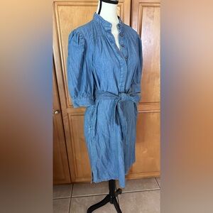 Brooks Brothers Belted Chambray Denim dress